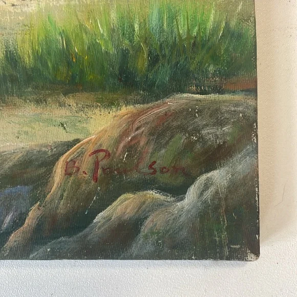 original oil painting signed B.Poulson artwork mother daughter beach - Picture 5 of 8